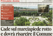 Corriere Adriatico articolo Insidie Stradali | Avvocato Gianluca Mengoni